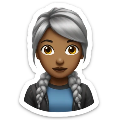 portrait of rad-hair girl sticker