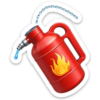 red gasoline canister pouring drops of diesel sticker