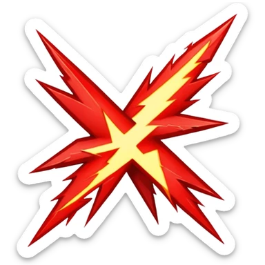 Rayos sentellas con furia rojo que exprese molesta con electricidad  sticker