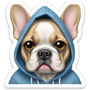 French bulldog with a hoodie sticker