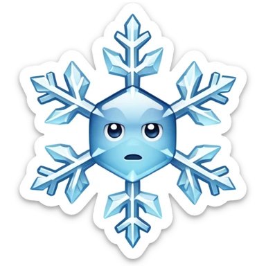 A frowning snowflake  sticker