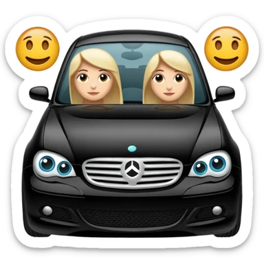 emoji stlinde olarak: siyah spoiler araba olmadan, gümüş direksiyon ve altın direksiyon yap sticker