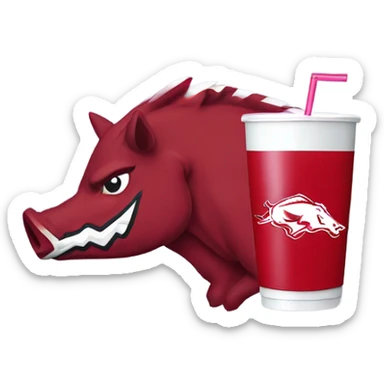 Arkansas Razorback with Red Bull drink sticker