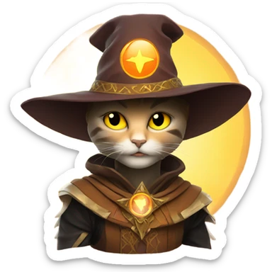 A sun warlock who is holding a kitten sticker