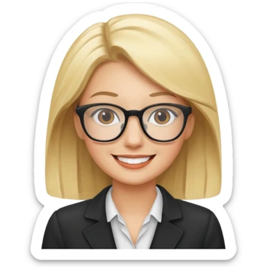Blonde marketing agent with glasses sticker