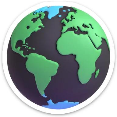 A single green leaf resting gently on the surface of the Earth, as seen from space. The planet is round with visible continents and clouds, and the leaf appears calm and symbolic. sticker