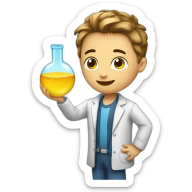 chemistry boy with can sticker