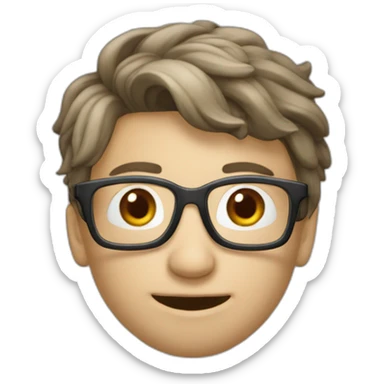 Tête de nerd qui lève un doigt  sticker