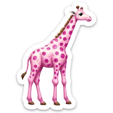 Pink full body giraffe with glitter and pink dots sticker