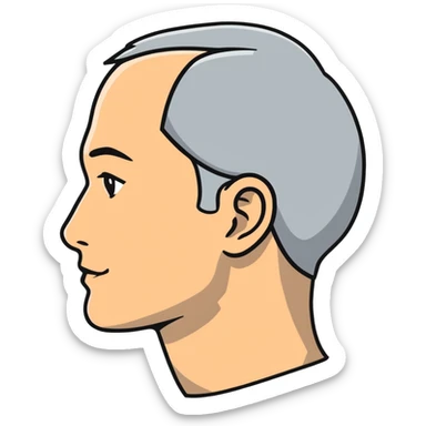 gray human profile side view of face sticker