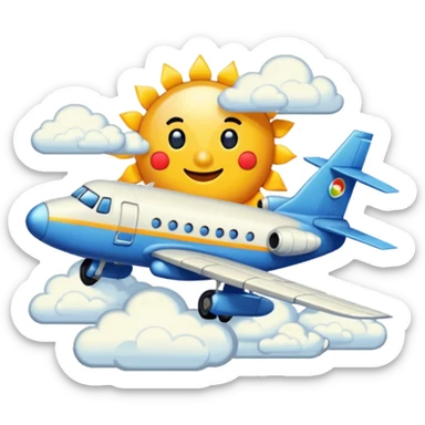 Crée un emoji en pixel art combinant 🛫 (avion au décollage) et 🌤️ (soleil derrière un nuage).
Style : rétro pixel art, résolution 32x32 pixels.
Format : PNG avec fond transparent. sticker