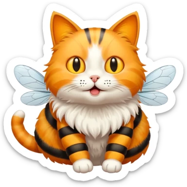 Cat with a bee sticker
