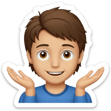 Un niño con forma de cara un poco estirada piel un poco morena y hombre sticker