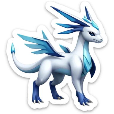 Futuristic lugia-dialga-suicune-Glaceon-hybrid, full body sticker