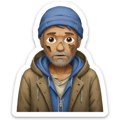 homeless man sleeping on street sticker