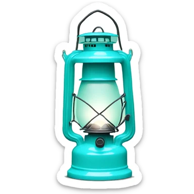 Realistic tiffany blue camping lantern sticker