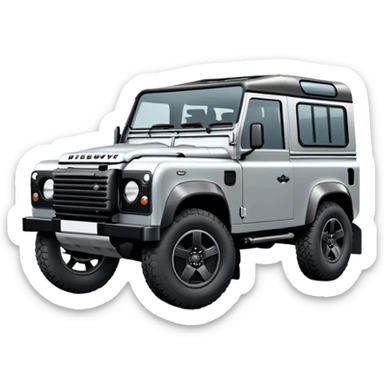 Land Rover defender Grey with black rims sticker