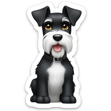 Black and white schnauzer hunting  sticker