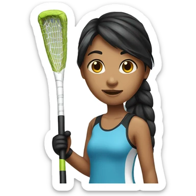 girl with medium deep skin and black hair holding field hockey stick sticker