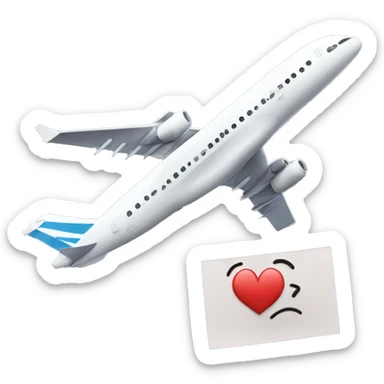 Un avion avec une pancarte ecrit je « t’aime roxane » sticker