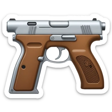 Un persona Blanco una gora de lado y una pistola sticker