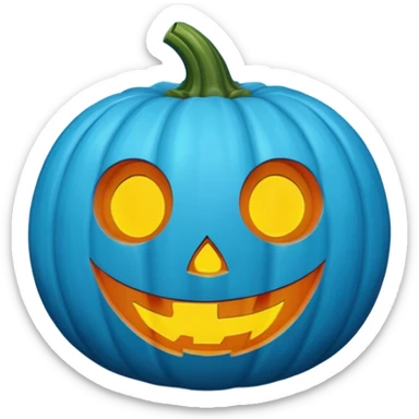 Cute blue Halloween pumpkin sticker