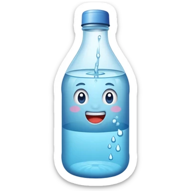 una botella de agua normal  sticker