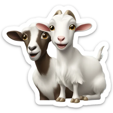 Two goats, one is surfing the other is on the phone  sticker