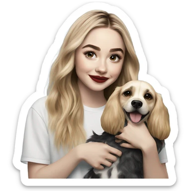 Sabrina carpenter with a dog sticker