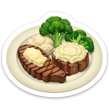 no chicken rather a plate with food including meat and a few side dishes sticker