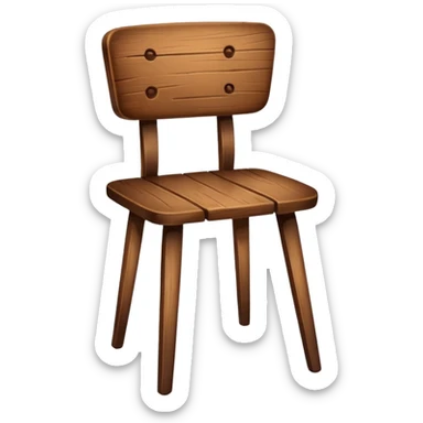 Wooden chair with on with three leg sticker