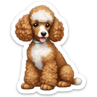 caramel colored poodle puppy with white face sticker