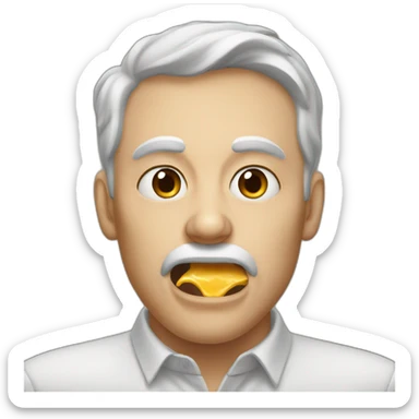 A hungry man drooling with hunger sticker