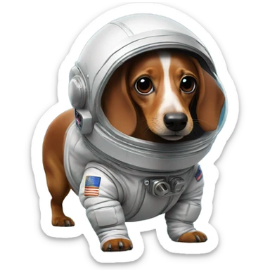 Sausage dog in space suit sticker