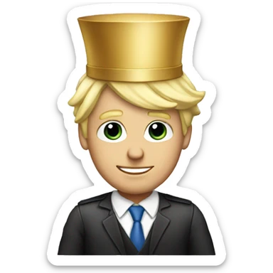Blonde male attorney with a birthday hat sticker