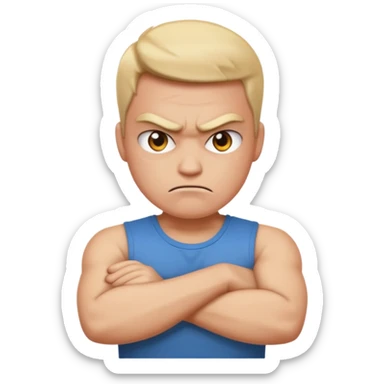 Make a emoji of a 😤 person crossing their arms sticker
