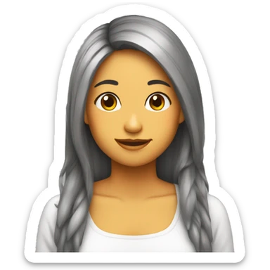 Chica con rizo y poco pelo largo sticker