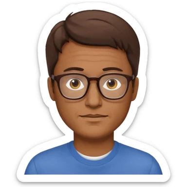 homme brun age moyen brun lunettes sticker