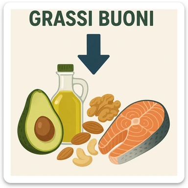 Grassi buoni con freccia in basso sticker