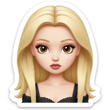 pretty bratz baddie, pale skin, blonde sticker