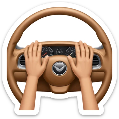 hands on the steering wheel of a car sticker