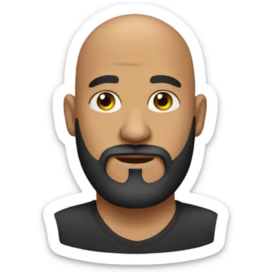 bald man with tattoos and beard sticker