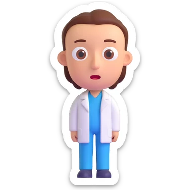 discord role icon for a psychiatric clinic in 3D style, main color #6fe8f3, humorous patient with exaggerated features, fun not serious sticker