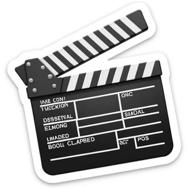 extremely minimal clapperboard icon, only the most essential lines, simple design sticker