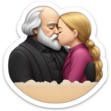 greta thunberg kisses the fat karl marx sticker