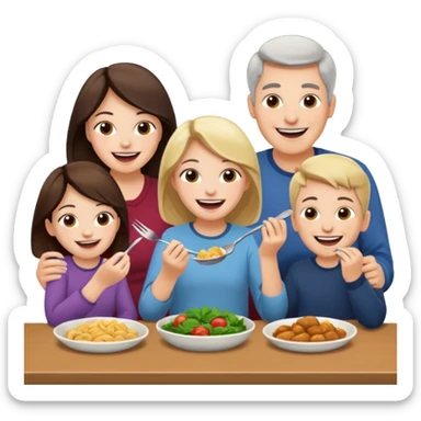 light family having dinner sticker