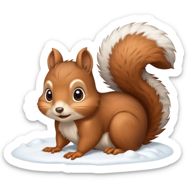 squirrel poking its head out snow sticker