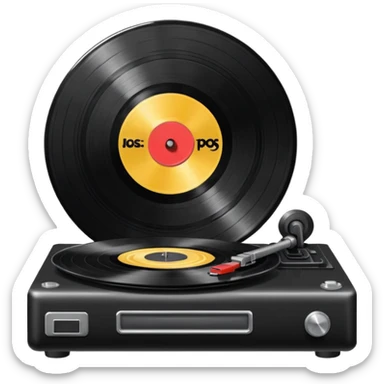 A record player spinning sticker