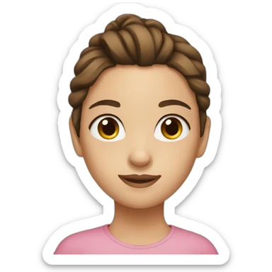 Girl with brown hair and ponytail sticker