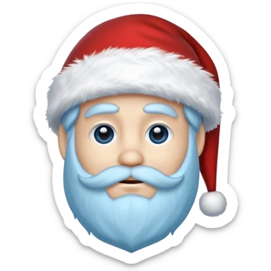 Fantasy human emoji portrait, Santa Claus hat with icy frost, simple winter mantle with icy blue fur trim and crimson inner fabric, northern winter aesthetic, calm heroic expression, clean flat emoji design, male/female variant
 sticker